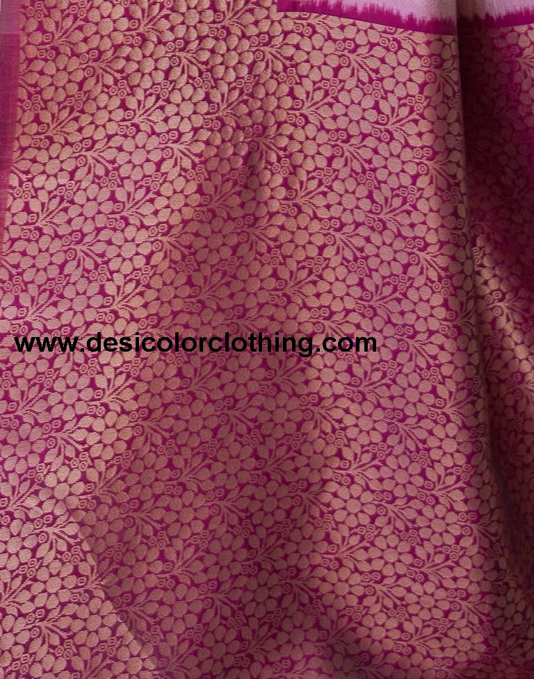 Dusty Pink Silk Woven Sarees