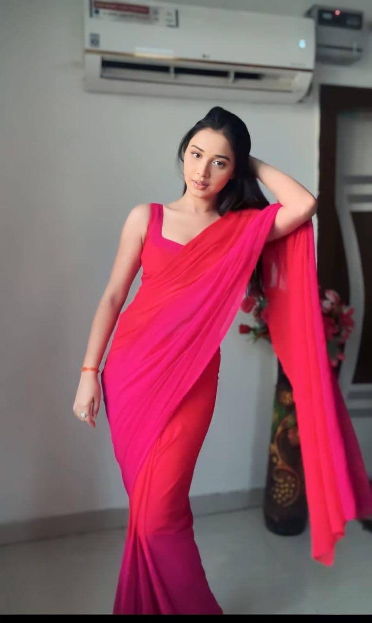 Ready To Wear 1-Minute Georgette Saree – Digital Print