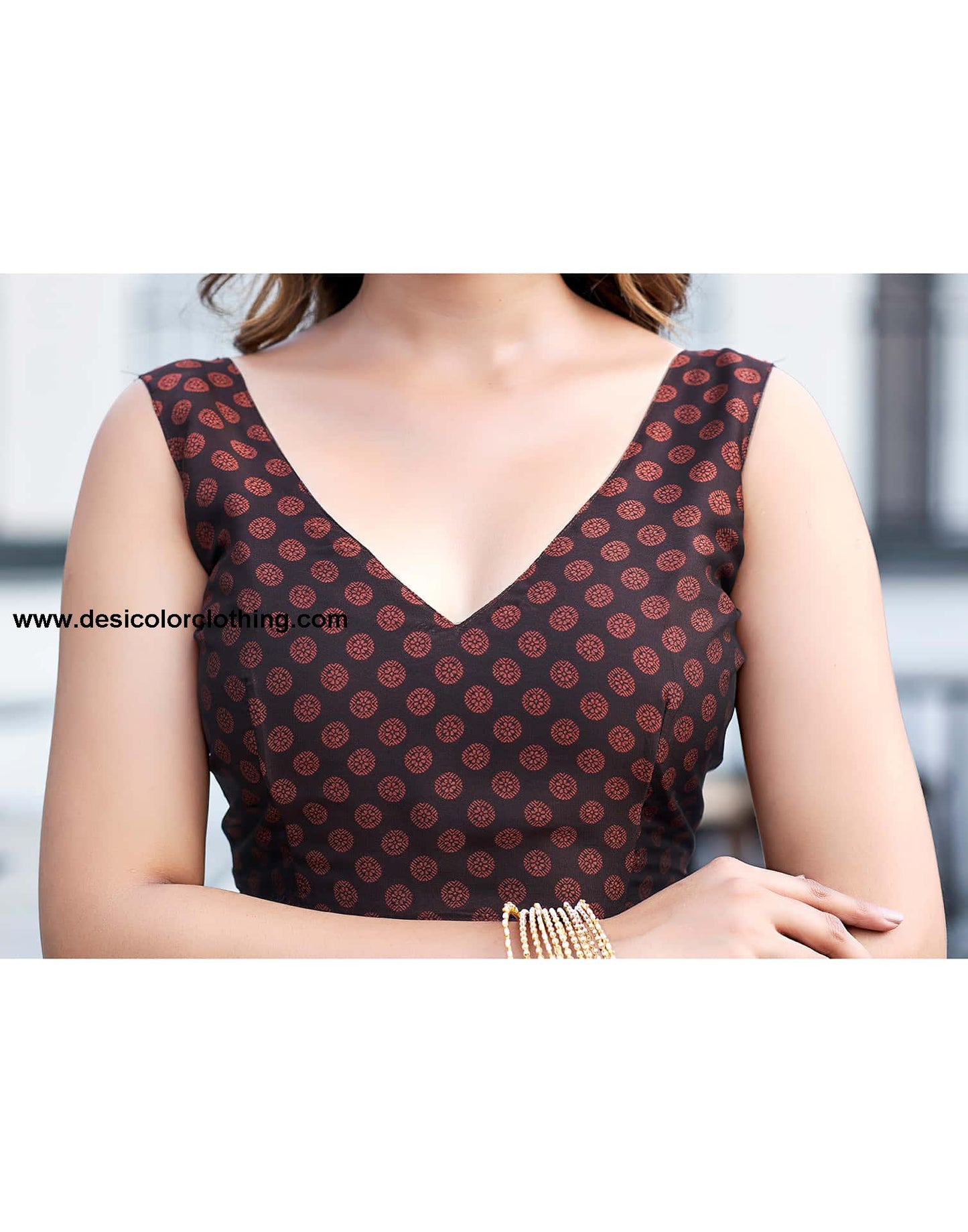 Brown Georgette Printed Saree