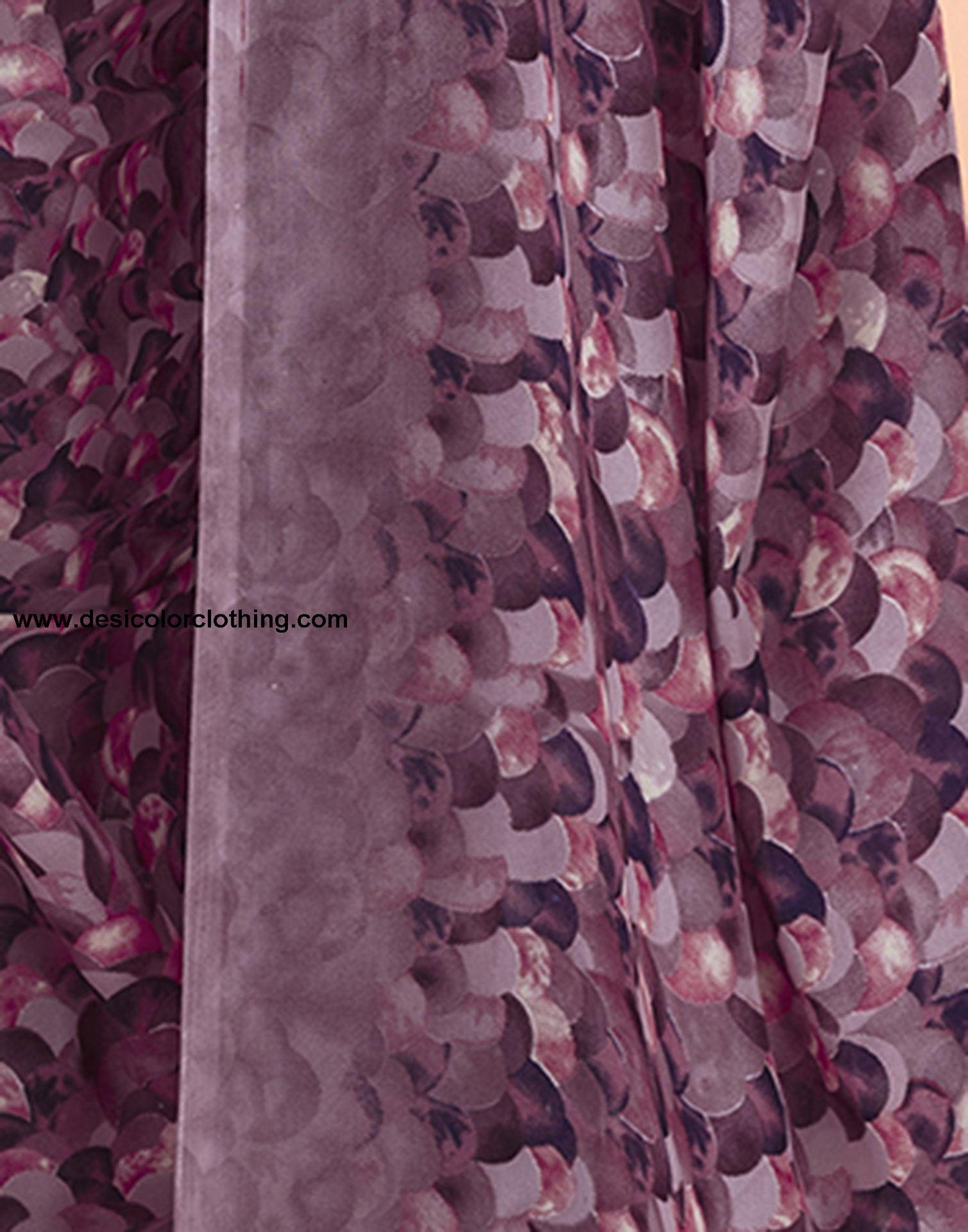 Dusty Pink Printed Georgette Saree