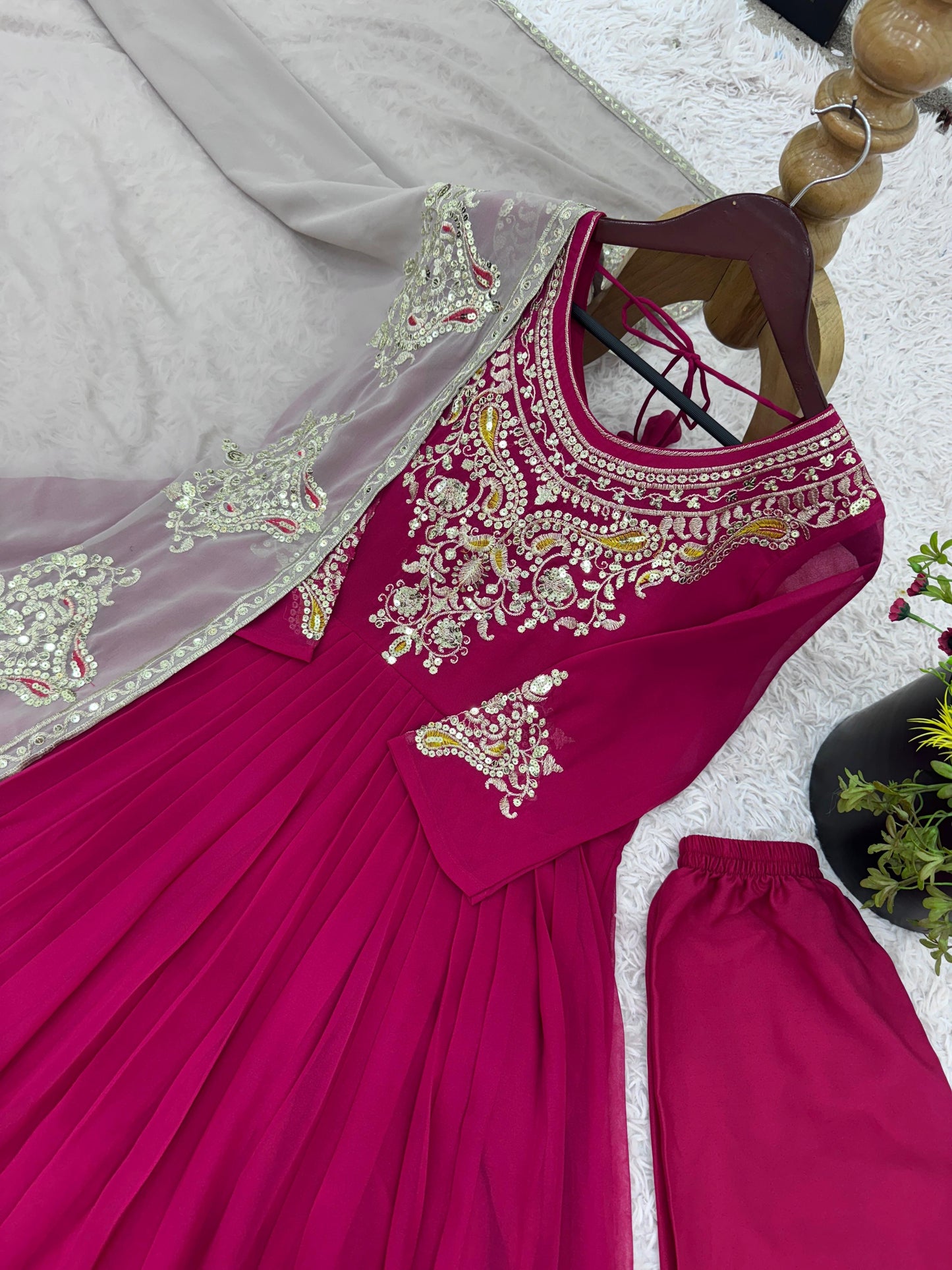 Product Image - Heavy Designer Party Wear Georgette Gown with Dupatta