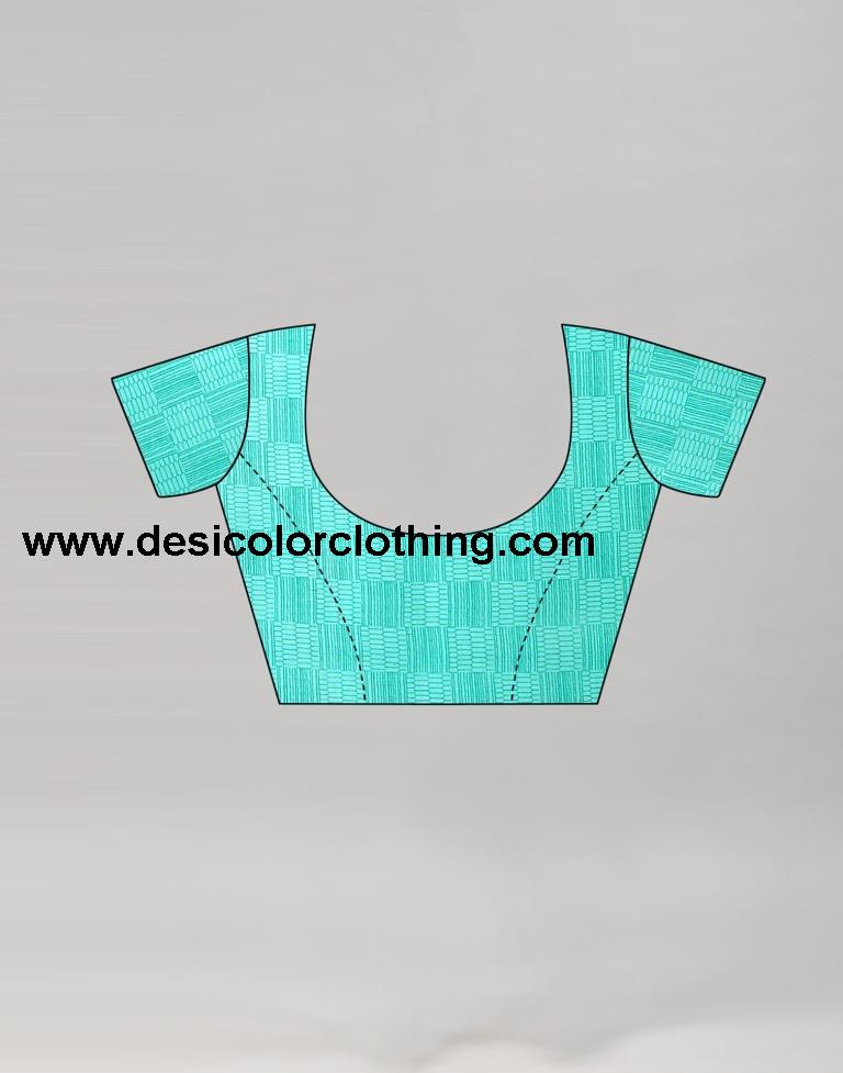 Gleaming Aqua Blue Printed Saree | 2041S576