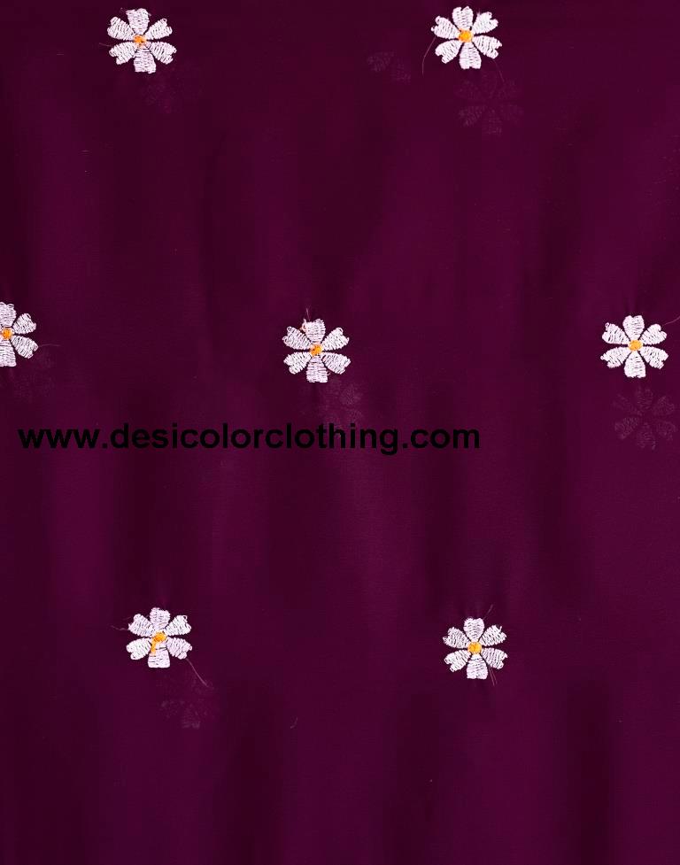 Deep Purple Georgette Embroidery Saree