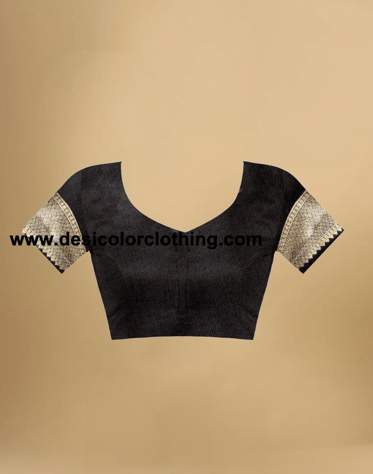 Black Jacquard Banarasi Silk Saree