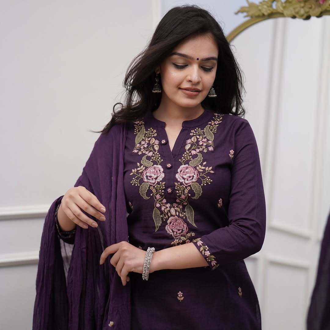 Product Image - Pure Cotton Embroidery Work Suit Set - New Launch