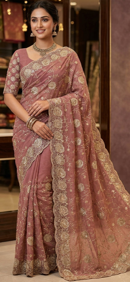 Product Image - Exquisite Heavy Embroidery Designer Sarees - 2