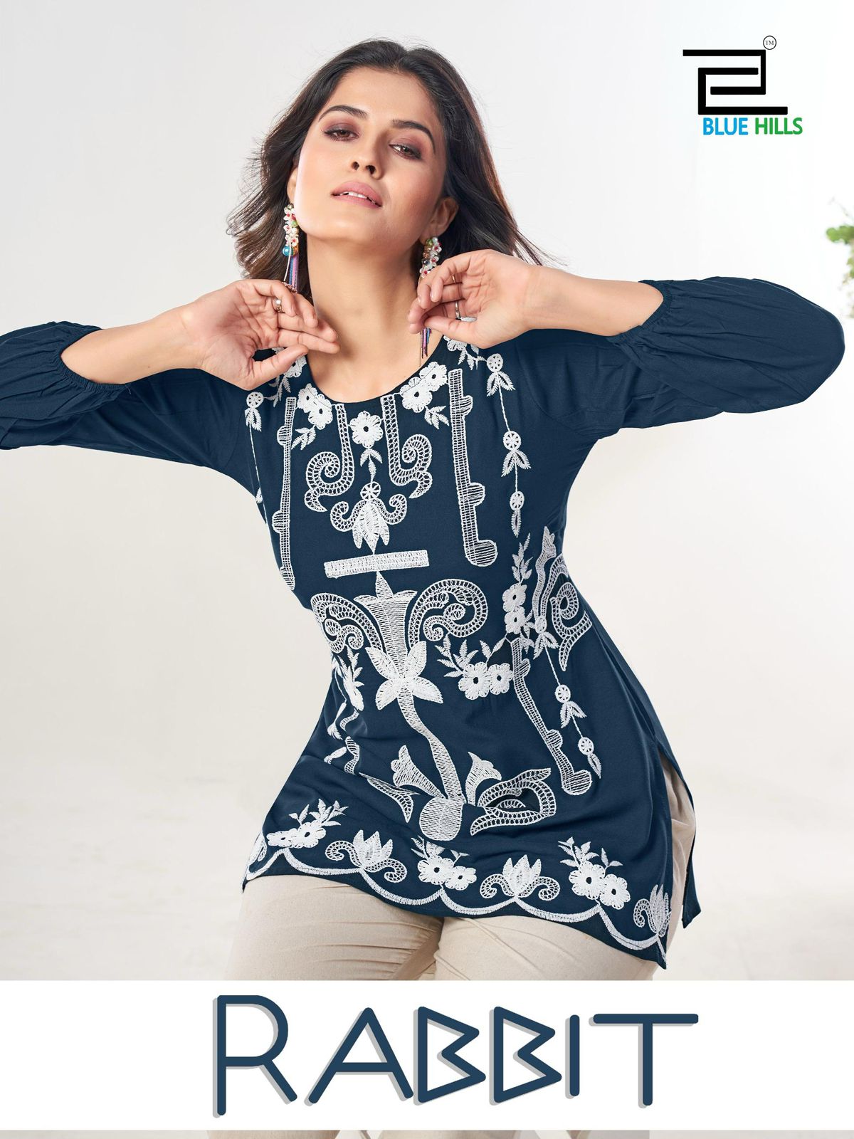 Product Image - Blue Hills Presents RABBIT Embroidered Kurti