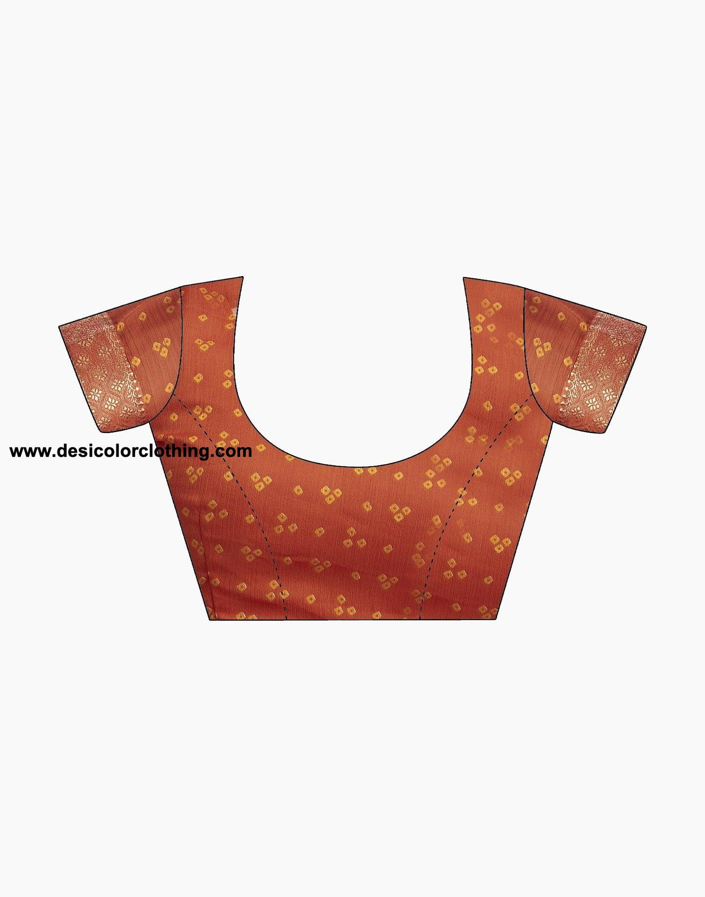 Orange Bandhani Chiffon Saree