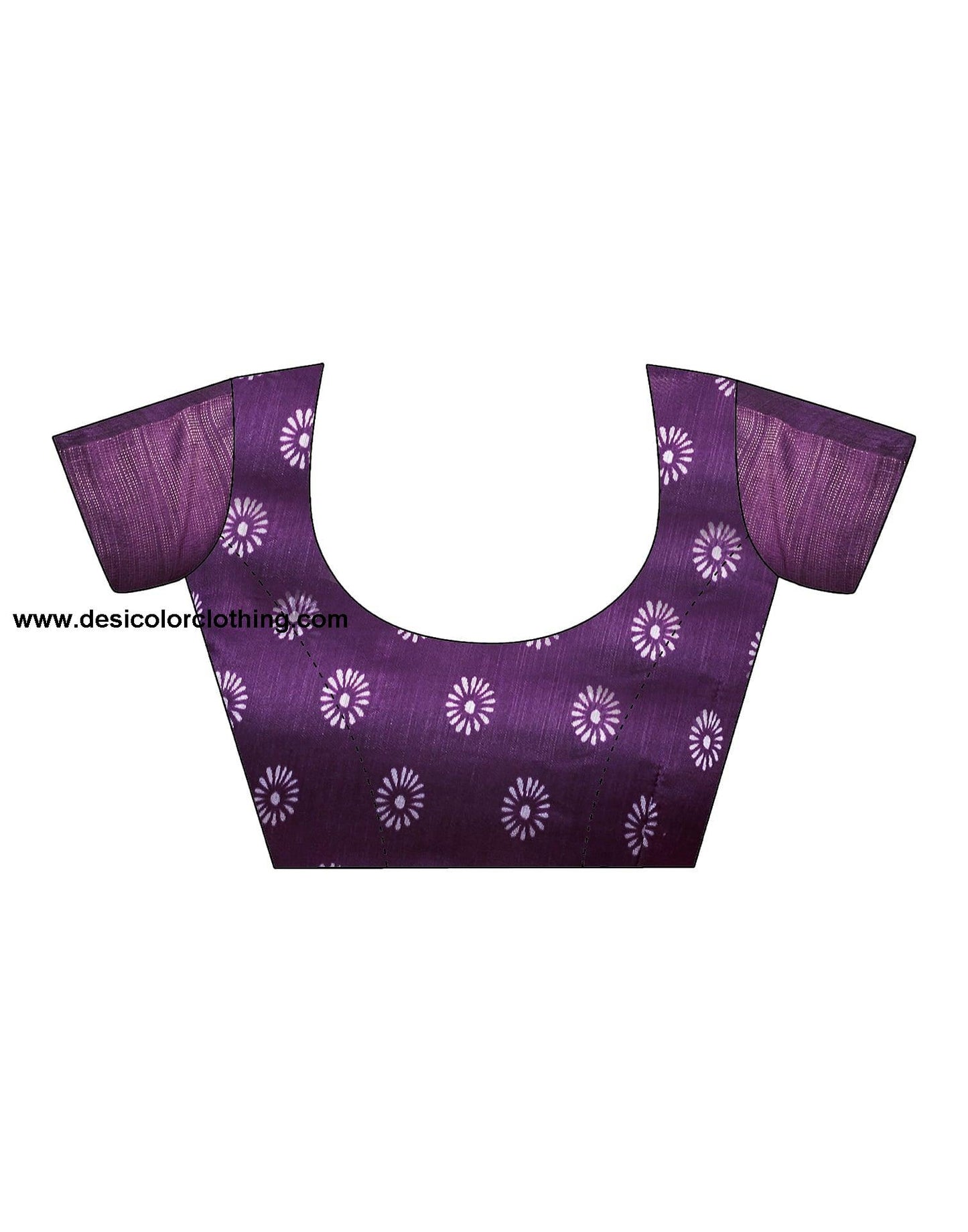 Deep Purple Cotton Printed Saree