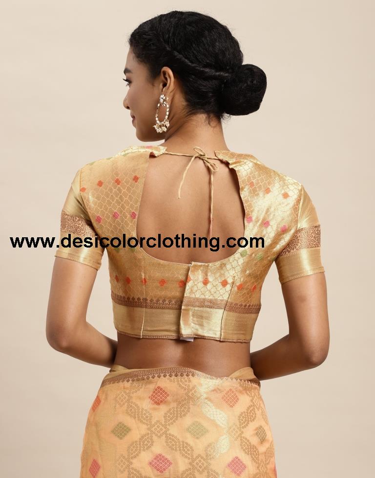 Peach Organza Saree