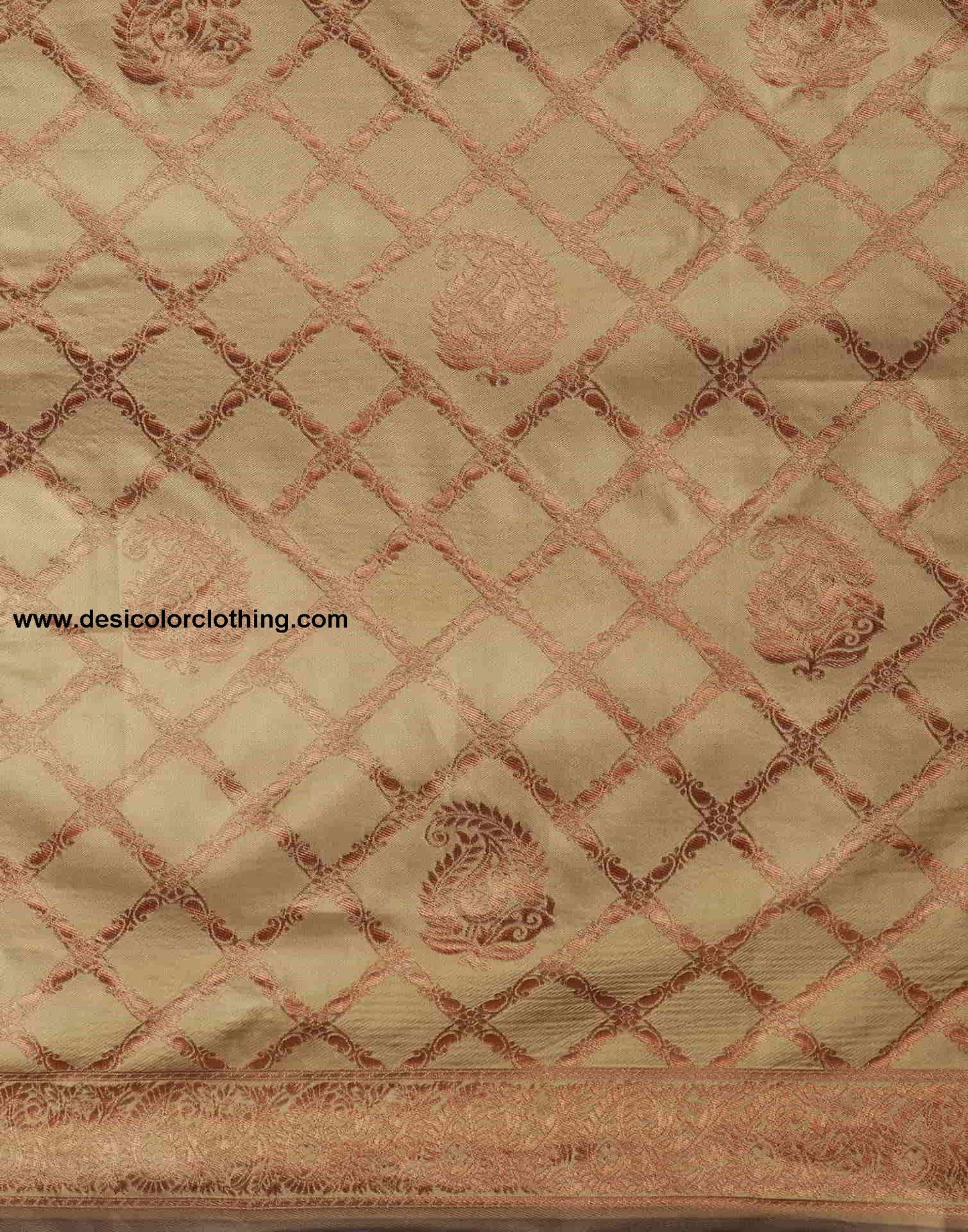 Brown Banarasi Silk Woven Saree With Tassels