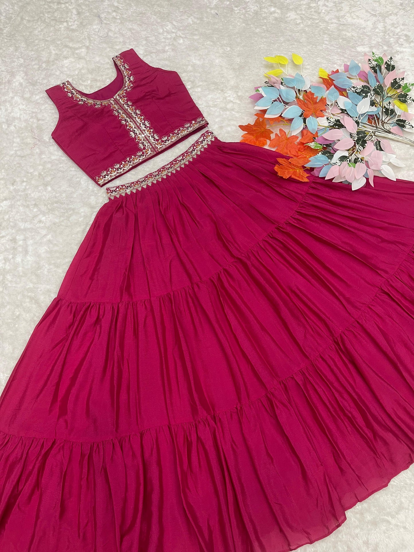 Product Image - Designer Bandhej Lehenga Choli & Shrug - Shree Ram Creation