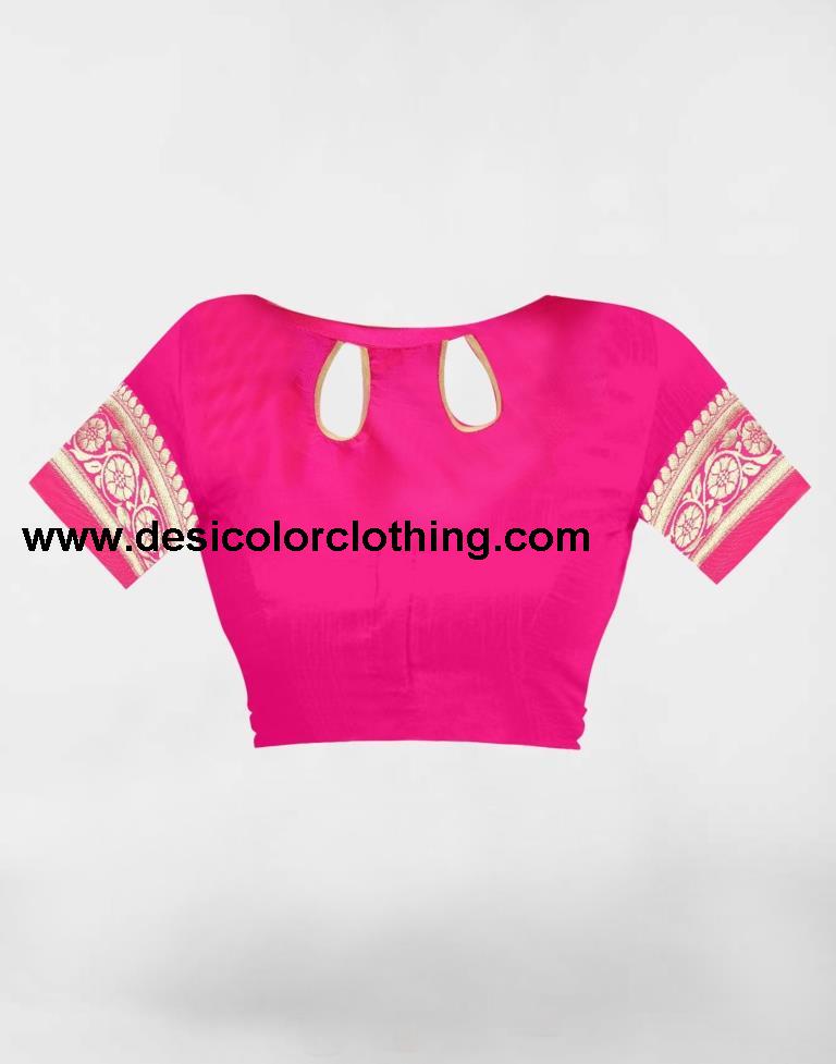 Pink Banarasi Silk Saree