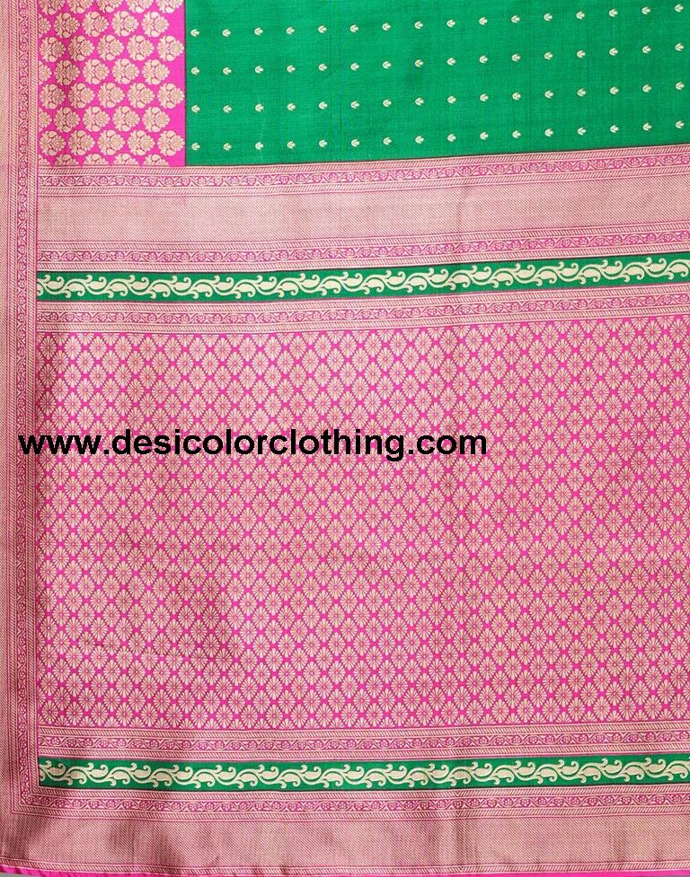Green And Beige Silk Saree