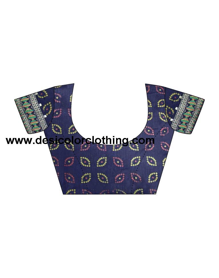 Royal Blue Chiffon Bandhani Saree
