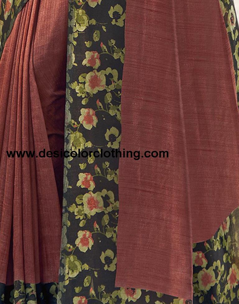 Black Silk Printed Saree