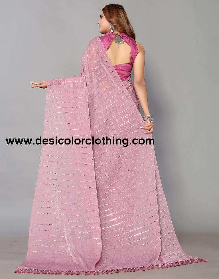 Pink Printed Saree