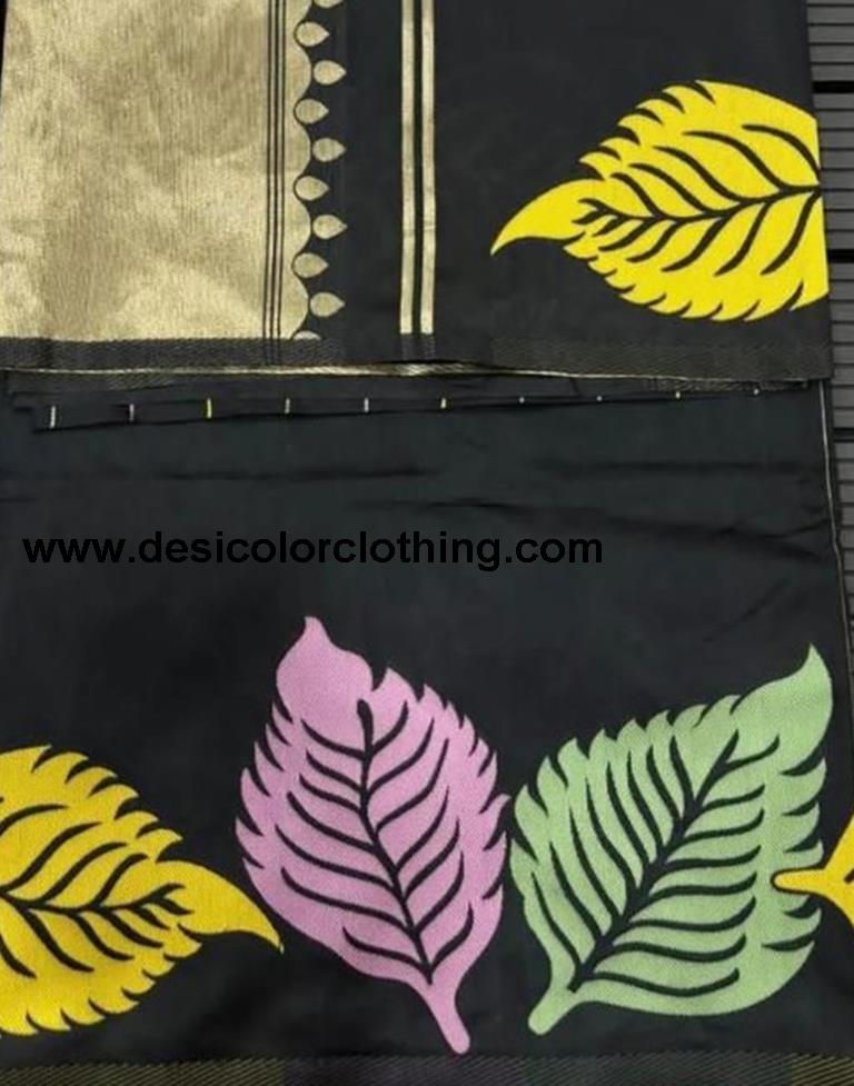 Black Silk Woven Sarees
