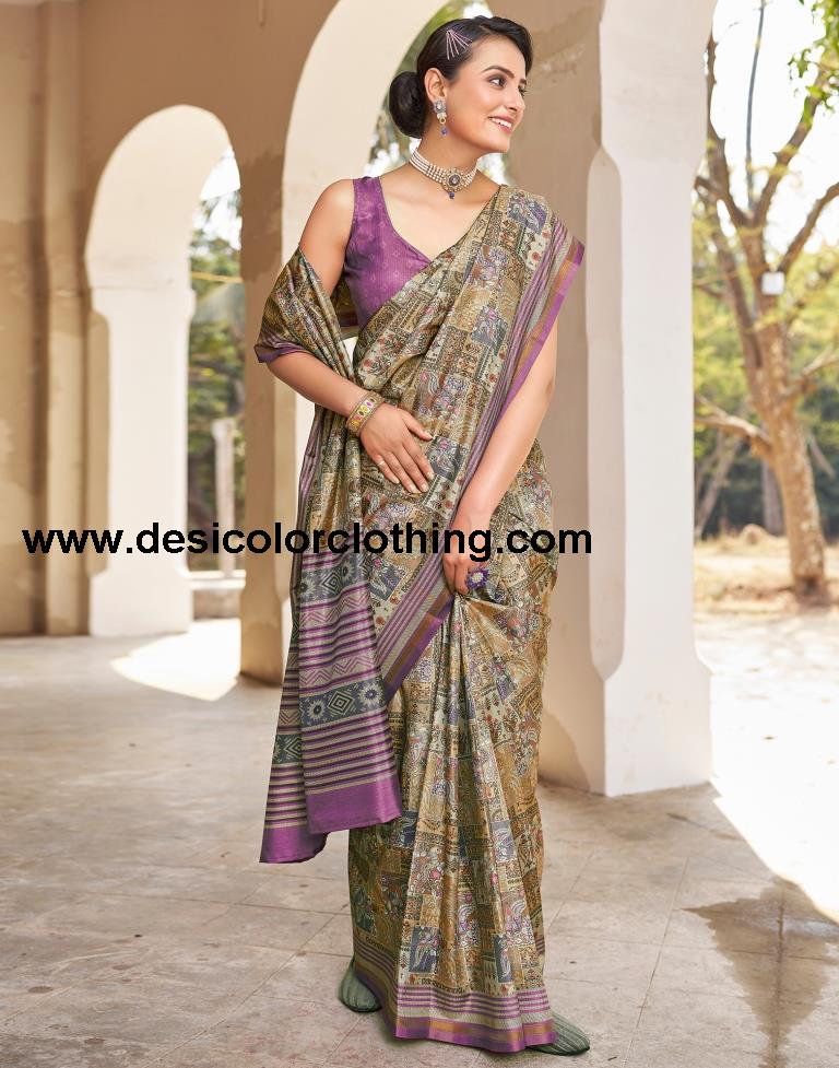 Yellow Silk Printed Ready To Wear