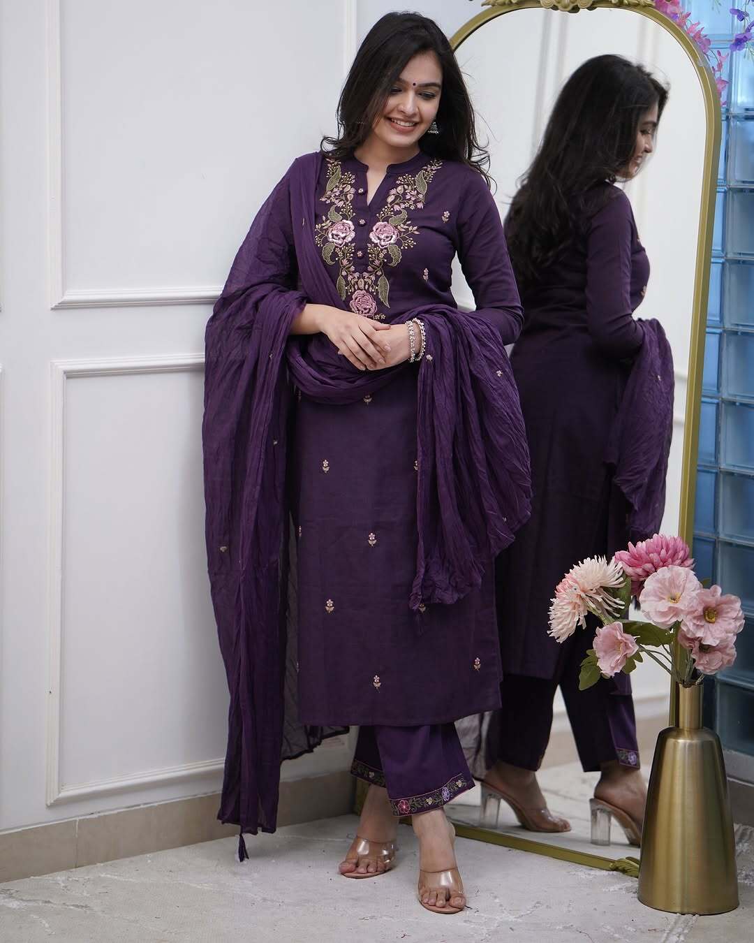 Product Image - Pure Cotton Embroidery Work Suit Set - New Launch