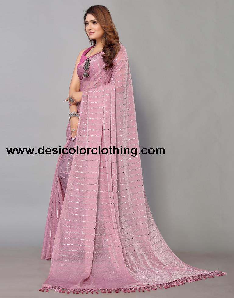 Pink Printed Saree