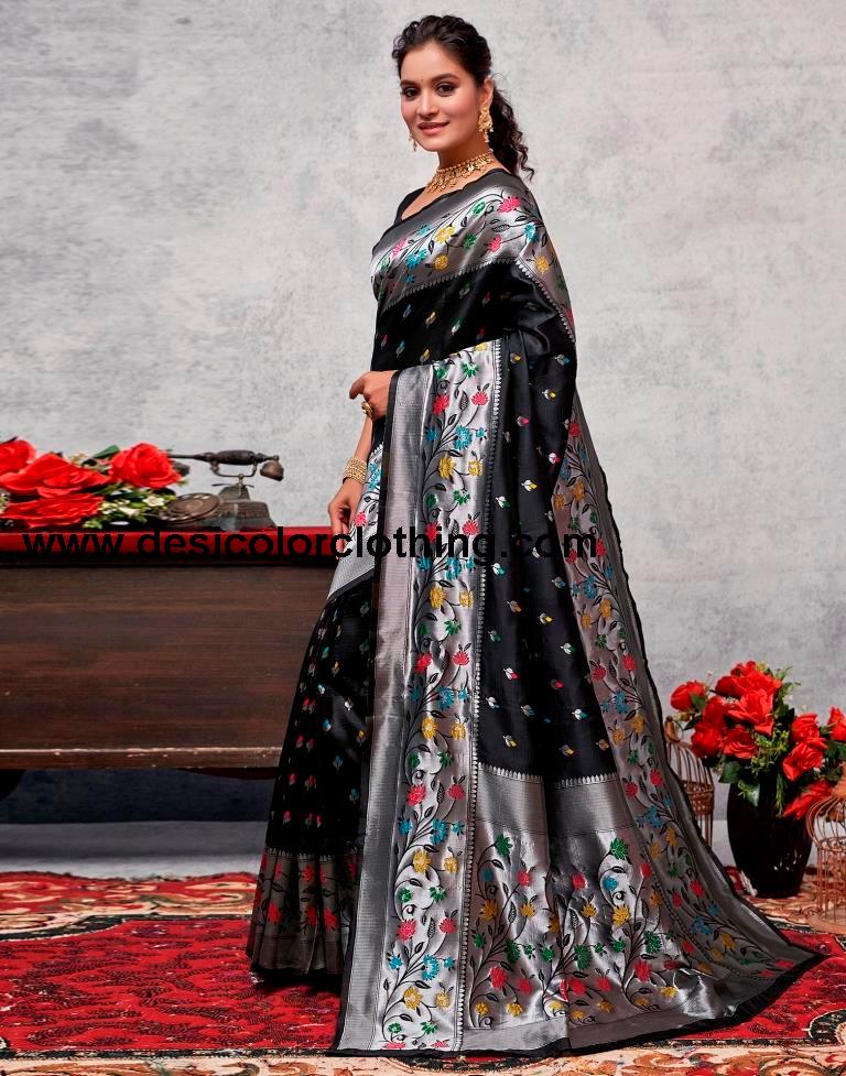 Silver Silk Woven Saree