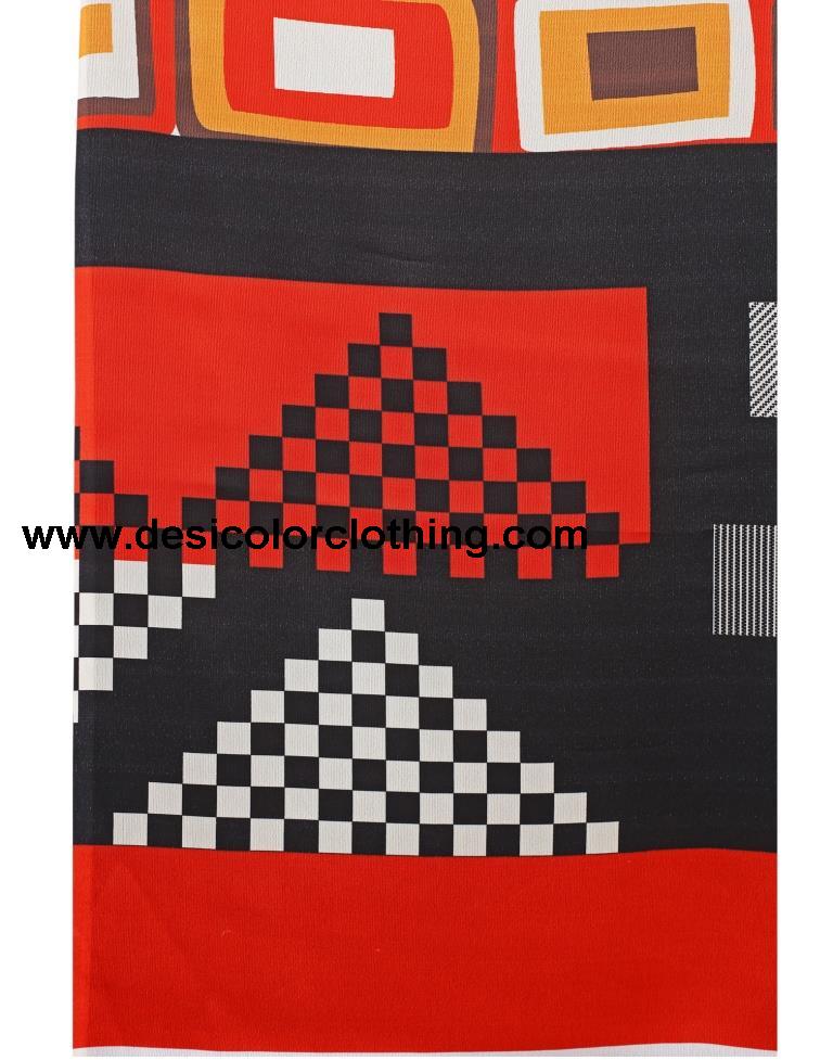 Red Coloured Georgette Digital Printed Casual saree
