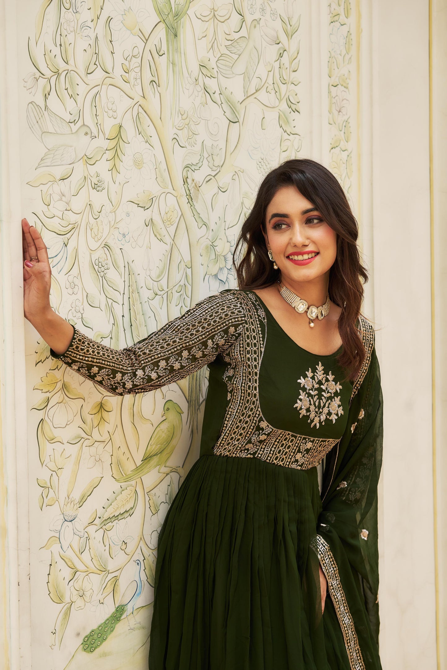 Product Image - Shree Ram Creation Festive Long Gown & Dupatta - Heavy Sequence Embroidery, Georgette Fabric
