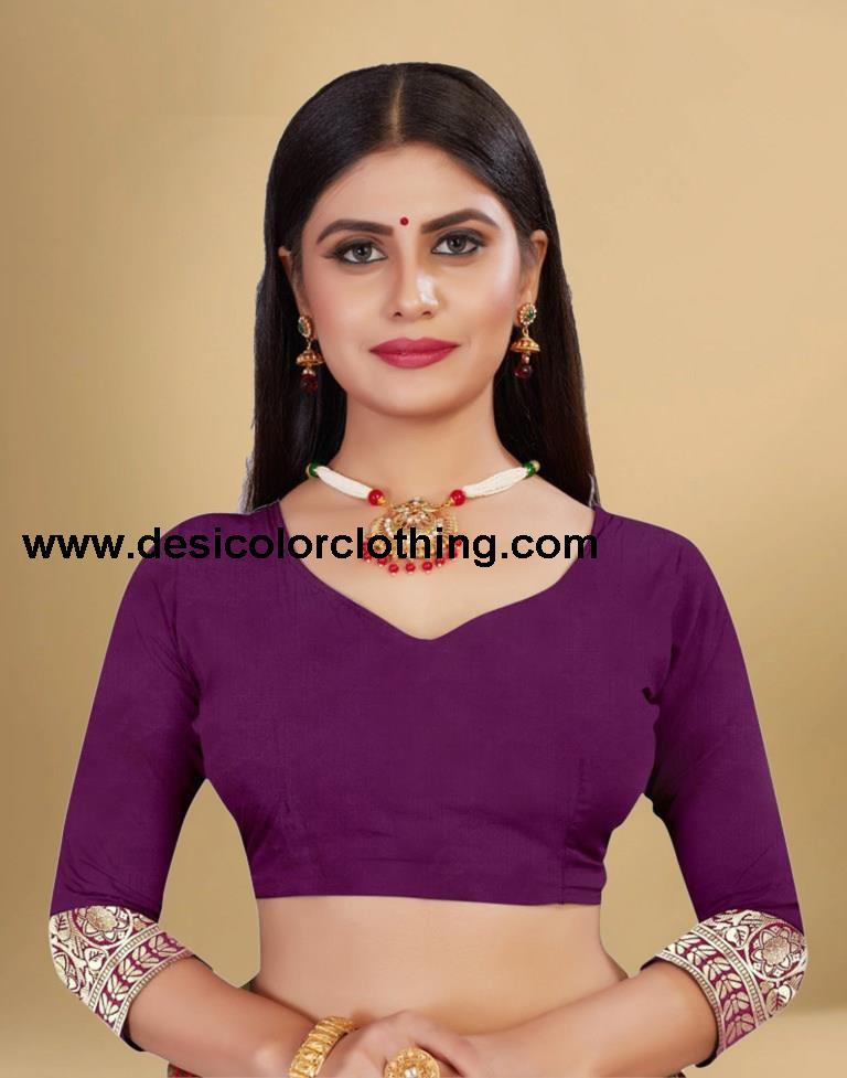 Purple Jacquard Banarasi Silk Saree