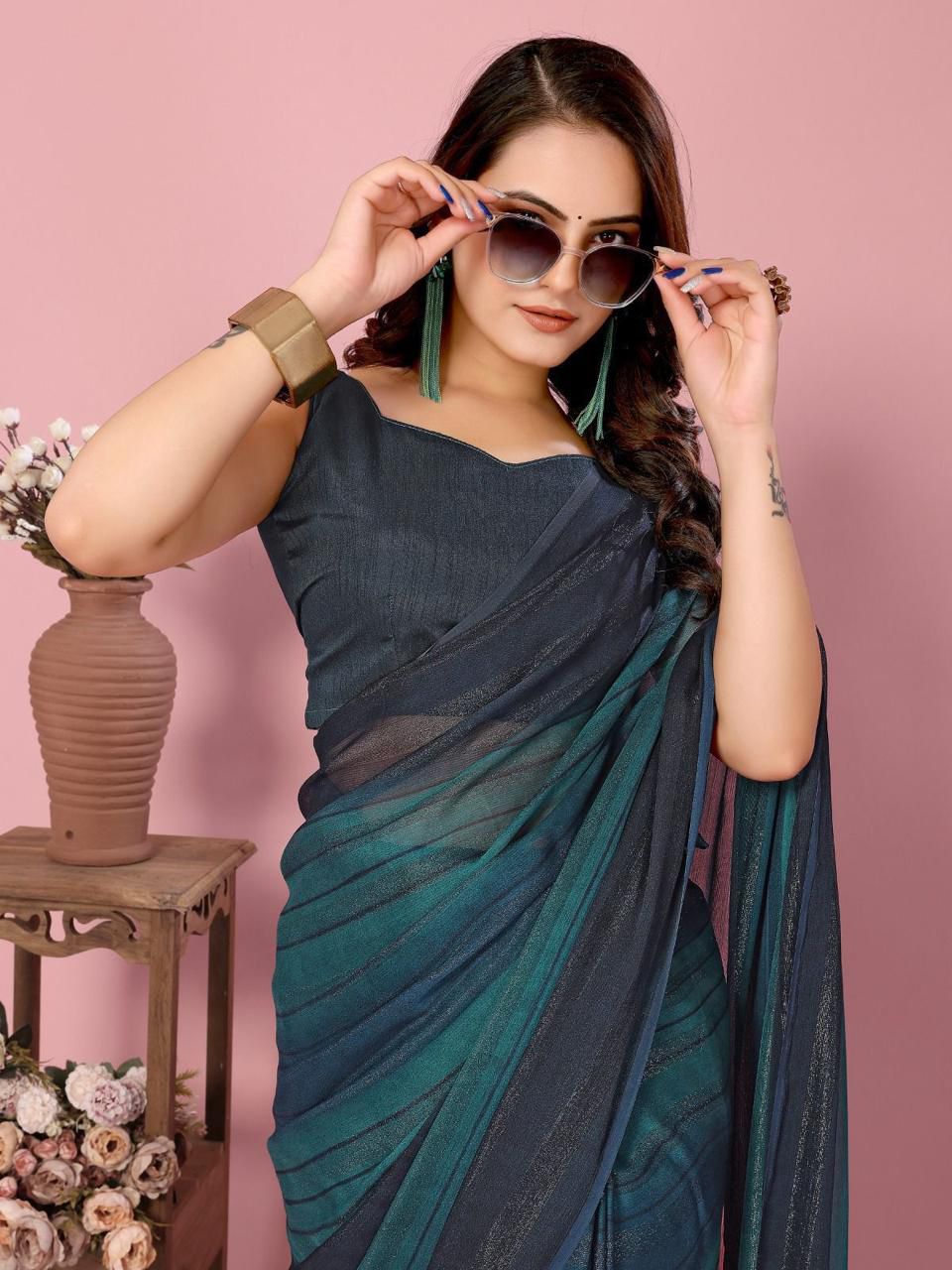 READY TO WEAR 1 MIN SAREE - SOFT NAYLONE SAREE
