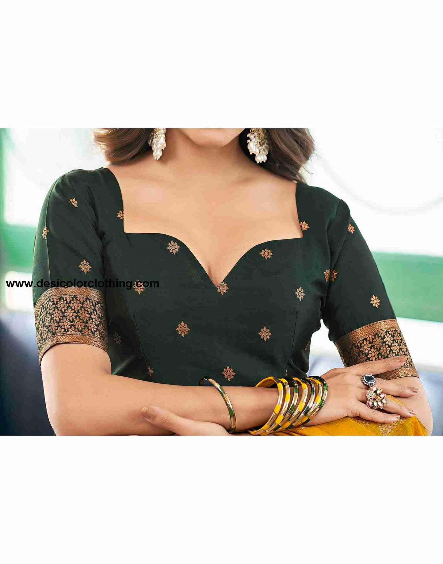 Yellow Silk Woven Saree