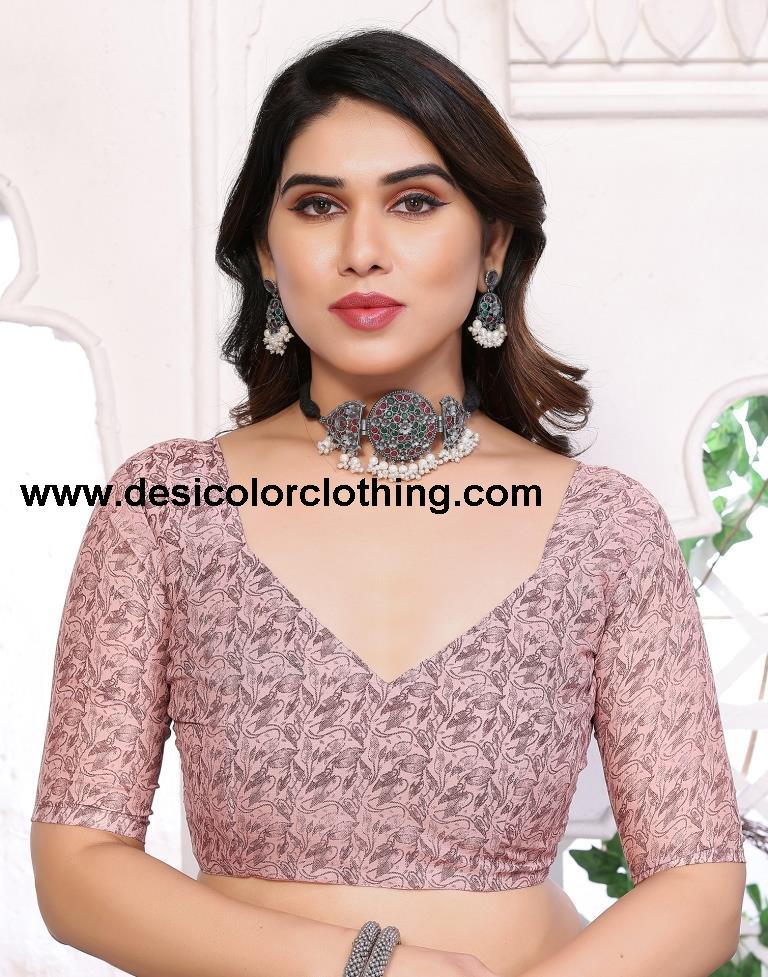 Dusty Pink Georgette Floral Printed Saree