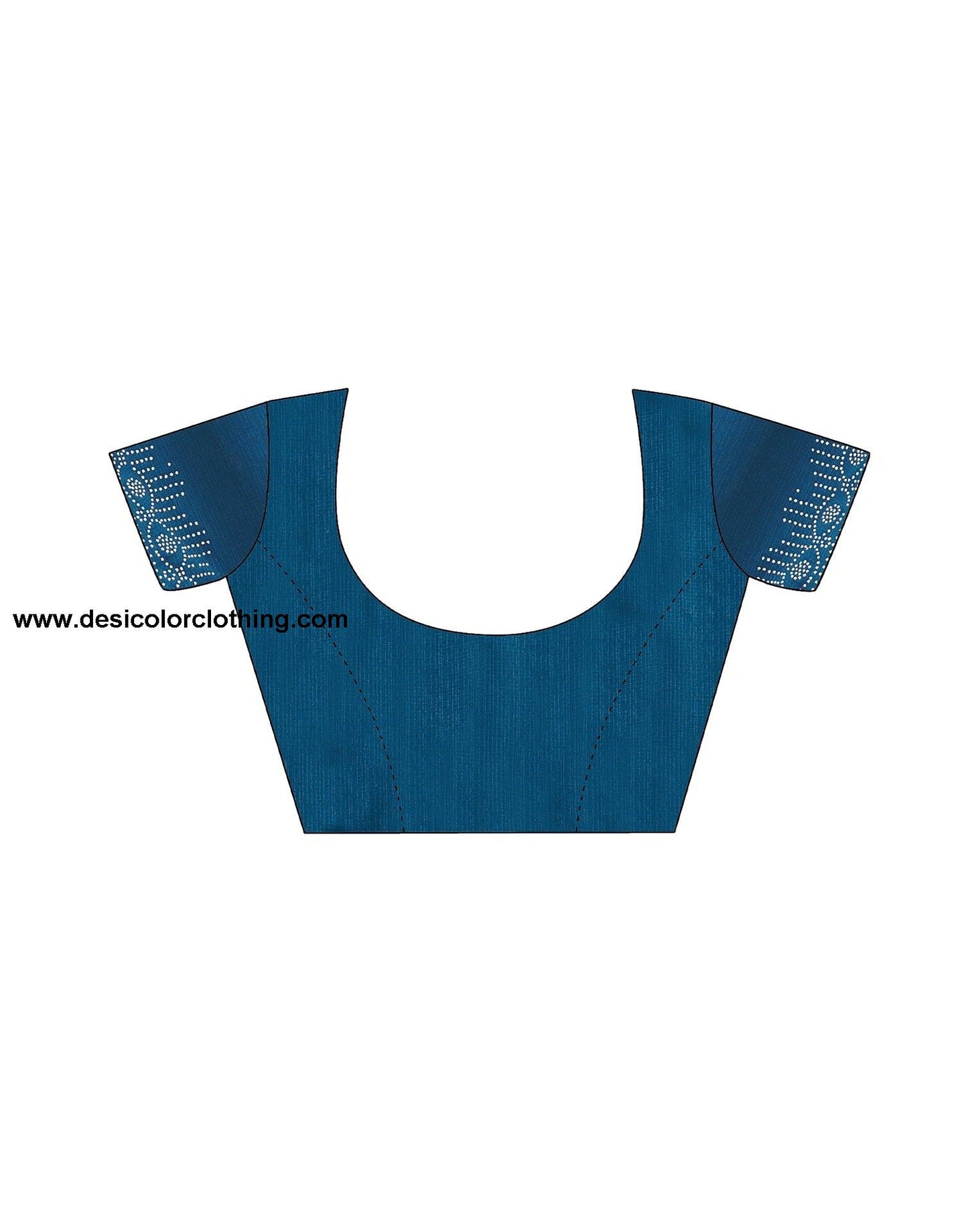 Blue Swarovski Chiffon Stone Work Saree