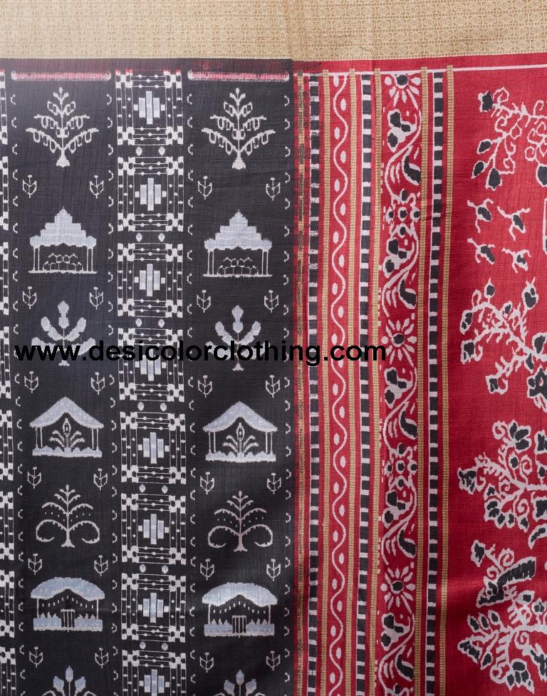 Black Silk Printed Saree