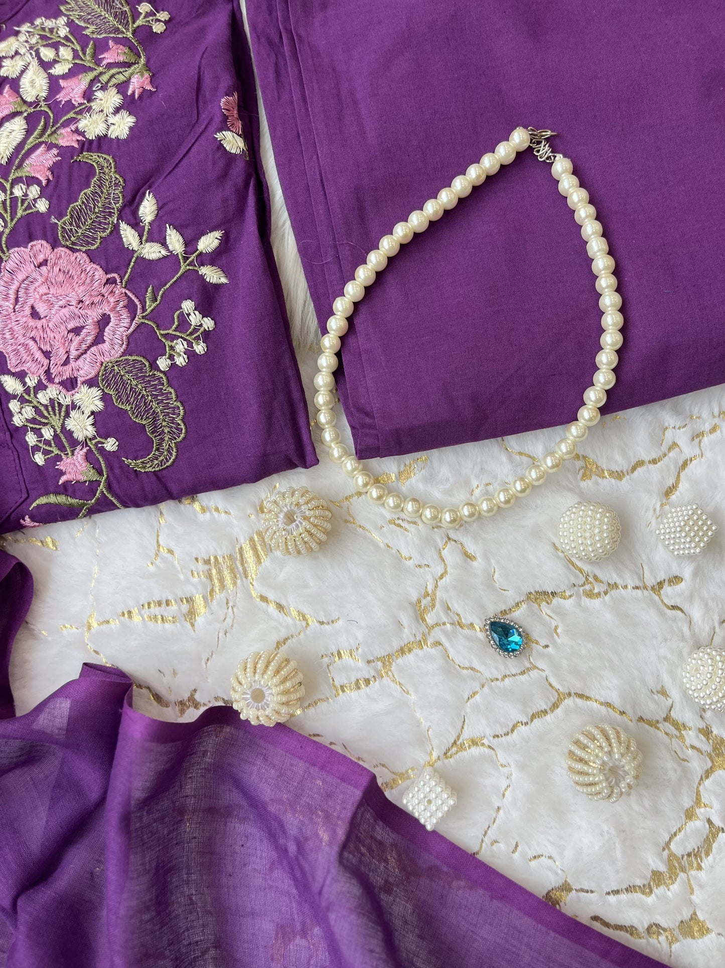 Product Image - Pure Cotton Embroidery Work Suit Set - New Launch