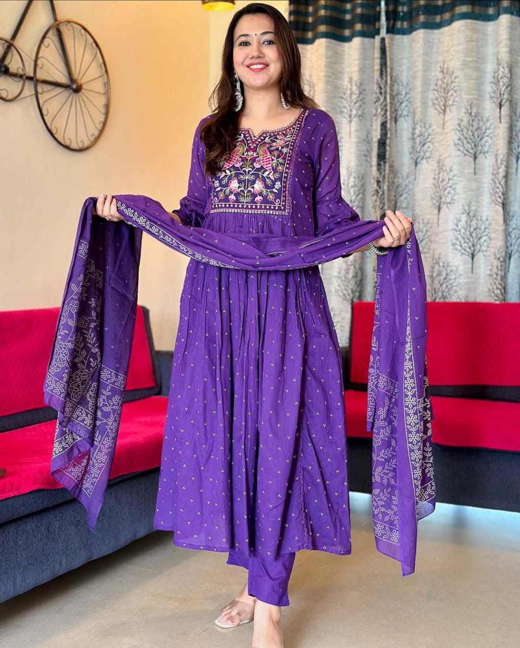Product Image - Pure Cotton Hand Embroidery Work Suit Set