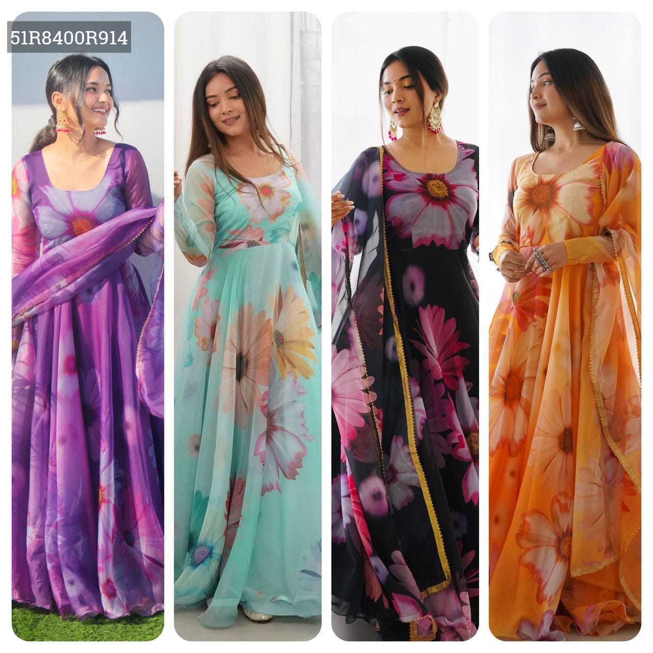 Stunning Floral Anarkali Suits – Flowing Elegance in Bloom