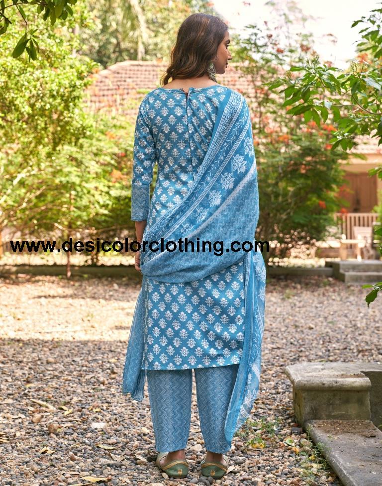 Printed Cotton Unstitched Salwar Suit Material