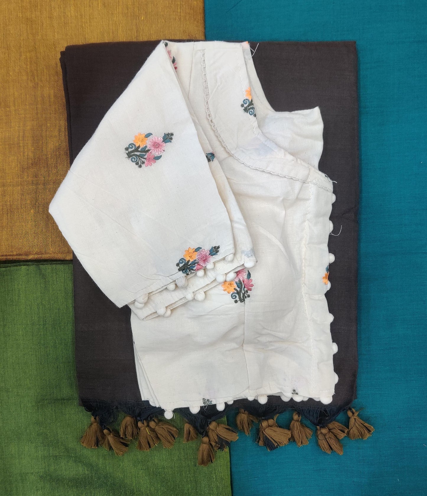 Product Image - Pure Khadi Designer Saree Combo – Effortless Elegance for Festive Wear