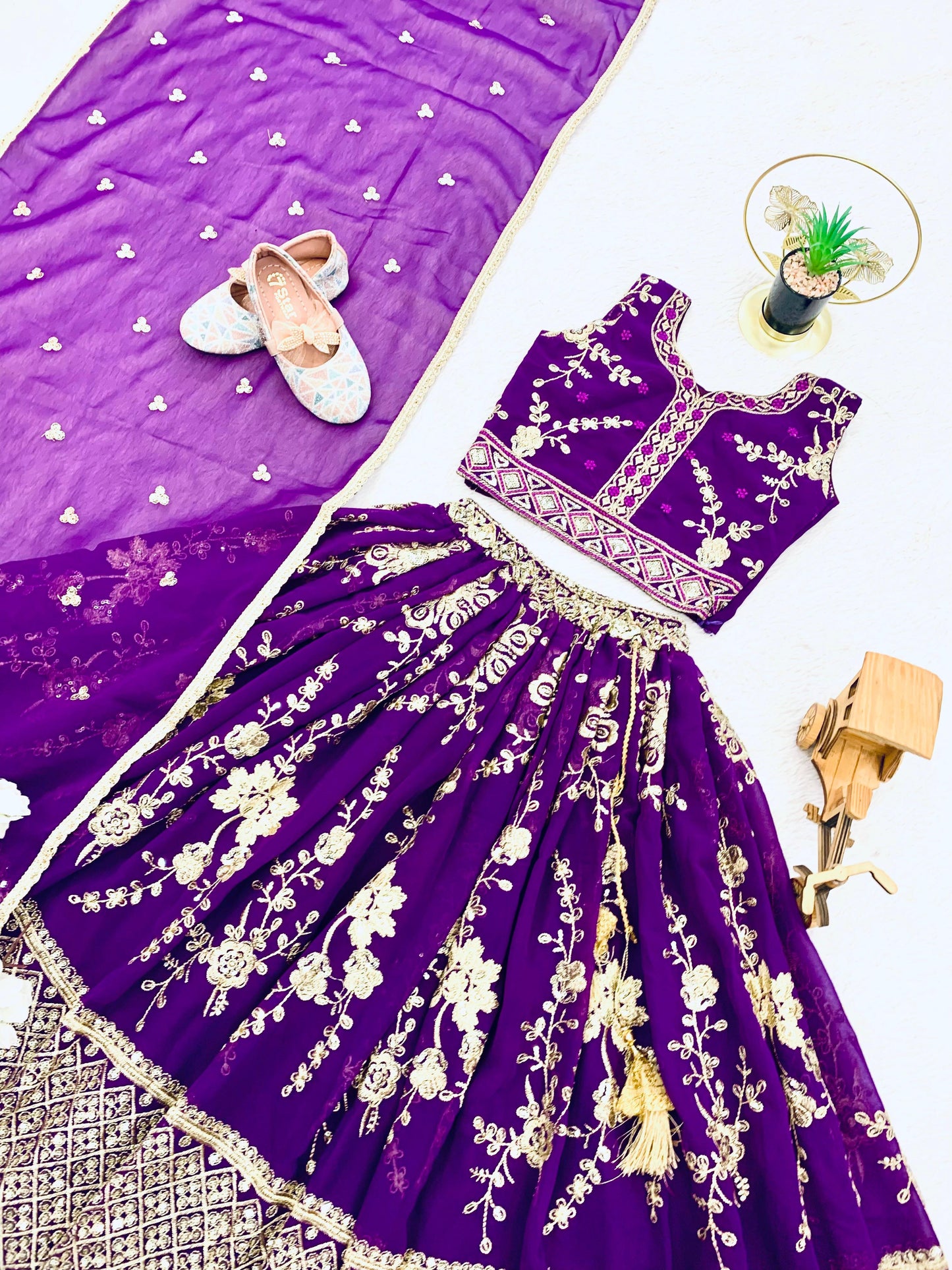 Product Image - Designer Georgette Kids Lehenga for Festive Season