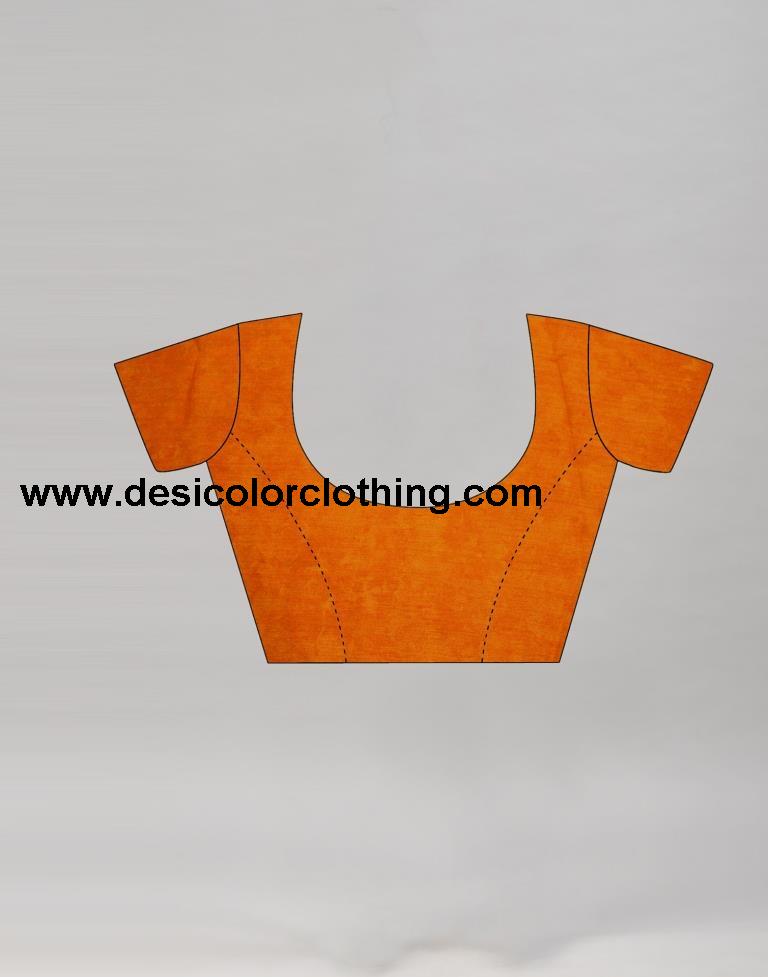 Orange Printed Chiffon Saree | 1976S512