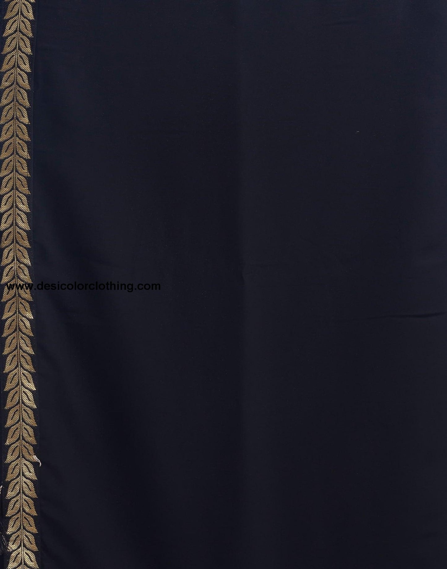 Black Plain Georgette Saree