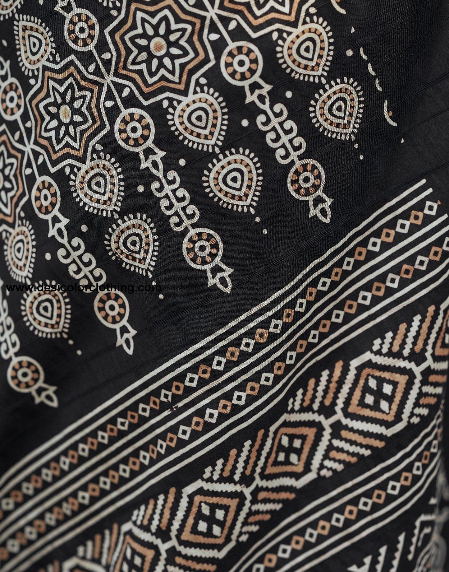 Black Silk Printed Saree