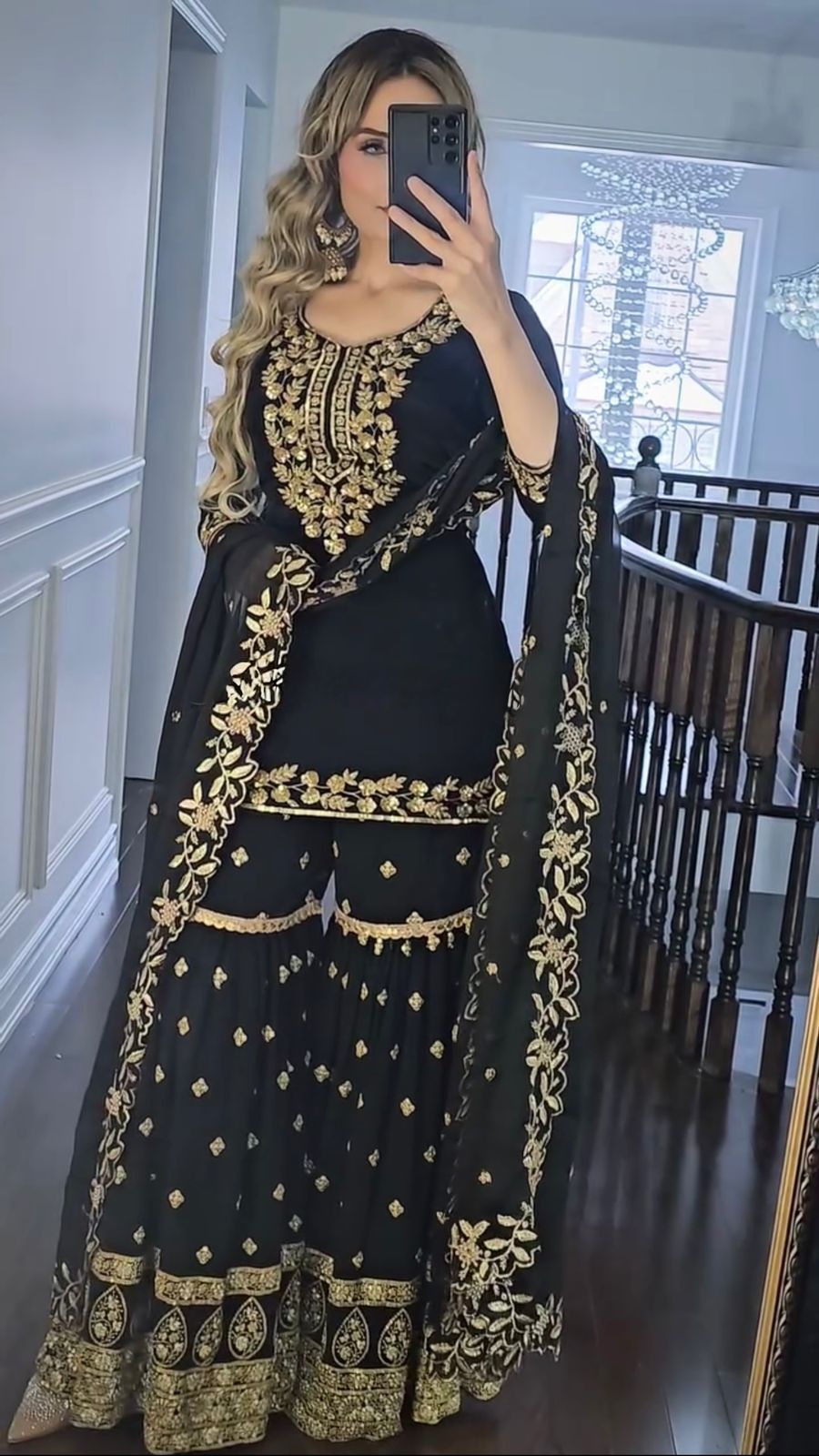 Product Image - Designer Georgette Saree Set for Festive and Wedding Wear