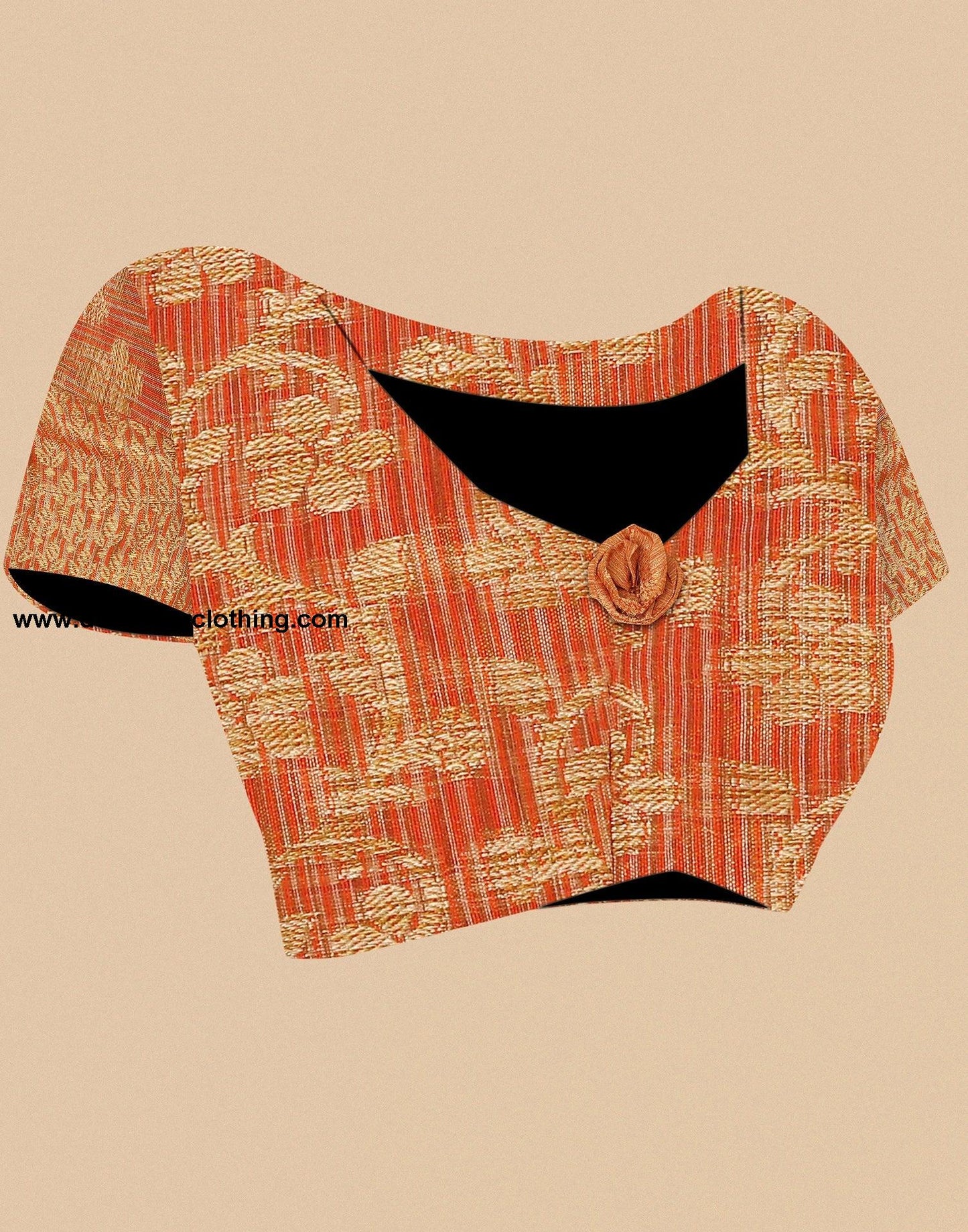 Orange Banarasi Silk Saree