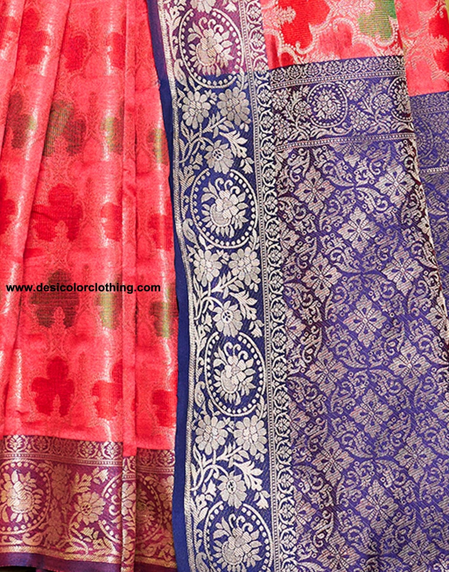 Pink Jacquard Silk Saree