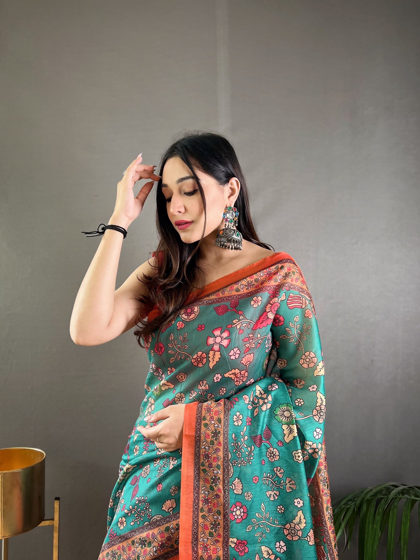 Product Image - Designer Malai Cotton Kalamkari Saree – Perfect Ethnic Wear