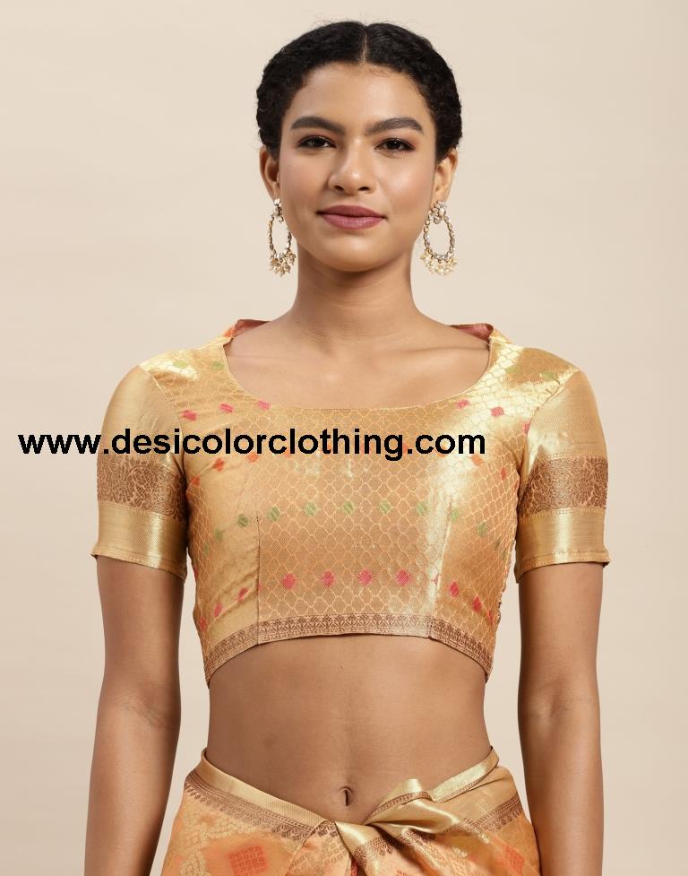Peach Organza Saree