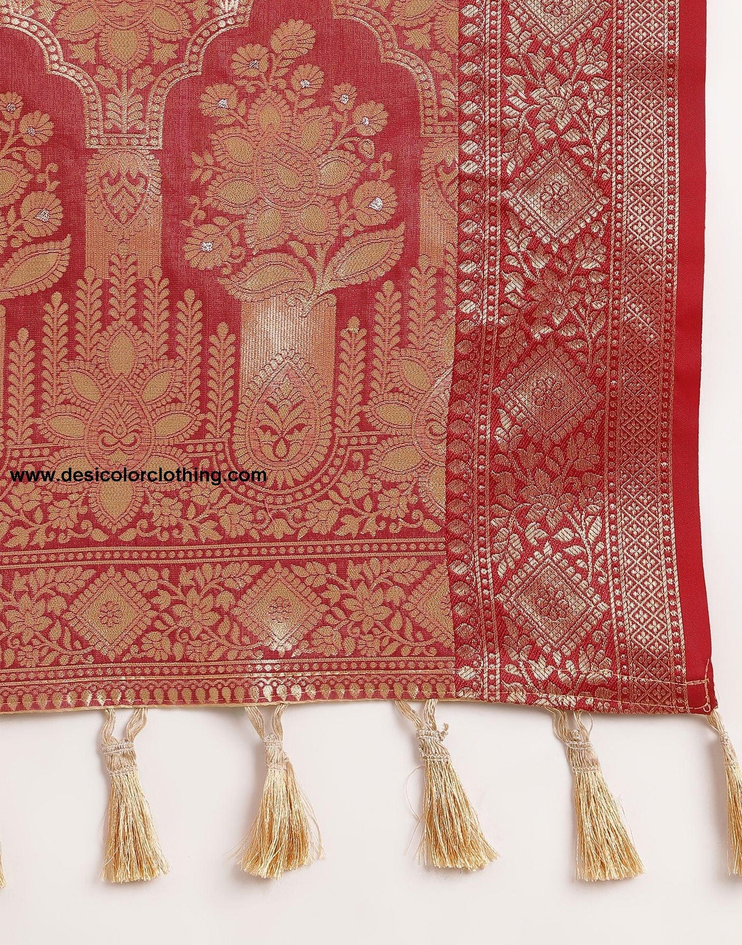 Beige Silk Banarasi Saree