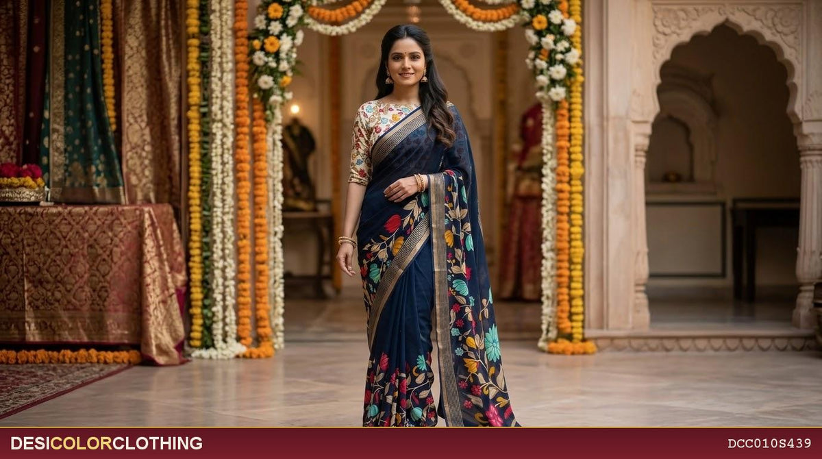 Product Image - Soft foral fancy sarees - 1
